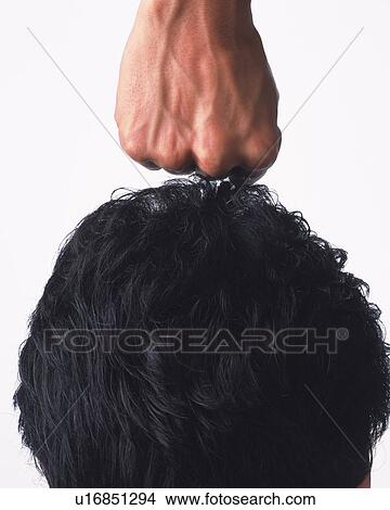 Fist over head of man View Large Photo Image Picture - Fist over head of man. Fotosearch
