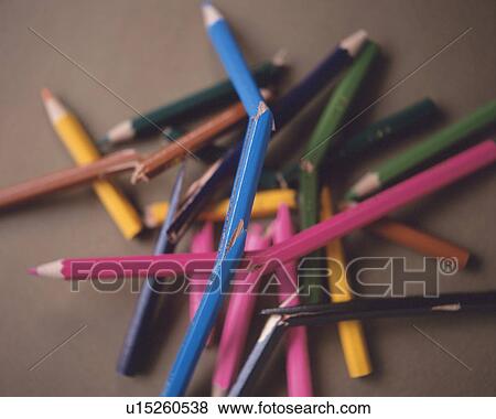Stock Photo - Mass of broken colored pencils. Fotosearch