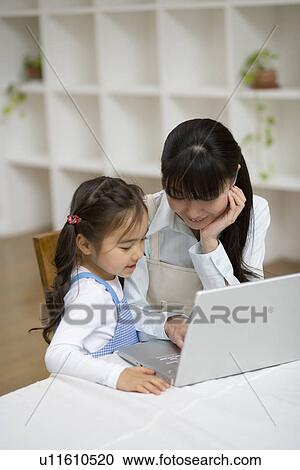Girl learning to use a computer View Large Photo Image Stock Image - Girl learning to use a computer. Fotosearch