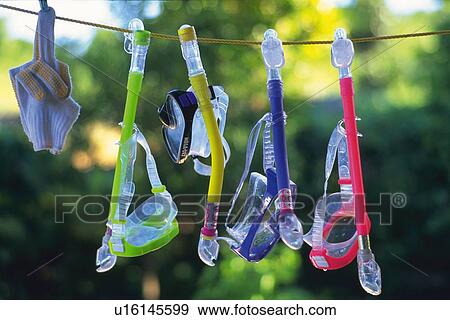 Hanged Snorkels and Gloves, Differential Focus View Large Photo Image Stock Photo - Hanged Snorkels and Gloves, Differential Focus. Fotosearch