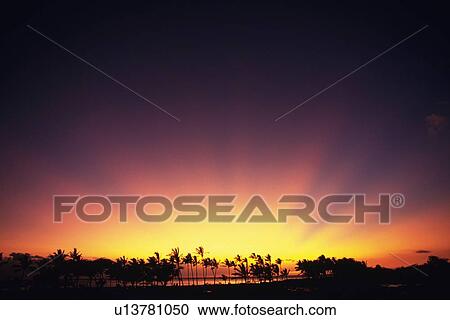 Stock Image - The Glow of the Sky at Sunset, Copy Space. Fotosearch
