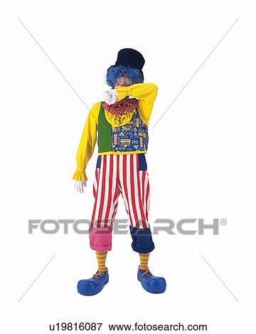 Stock Photo - Portrait of Clown Crying, Front View. Fotosearch