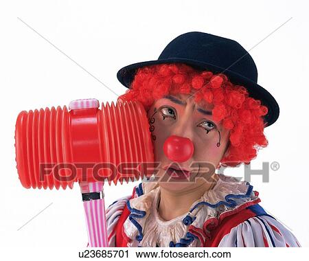 Portrait of Clown Gesturing, Hitting His Face, Front View View Large Photo Image Stock Image - Portrait of Clown Gesturing, Hitting His Face, Front View. Fotosearch