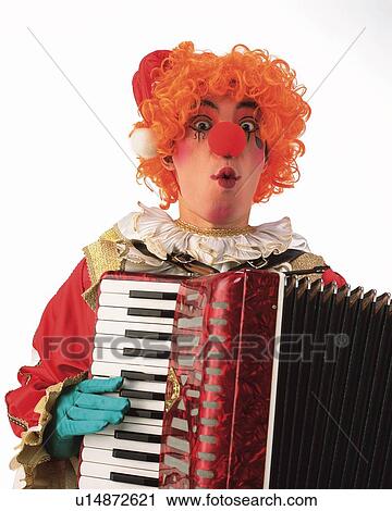 Portrait of Clown Playing Accordion, Front View View Large Photo Image Stock Image - Portrait of Clown Playing Accordion, Front View . Fotosearch
