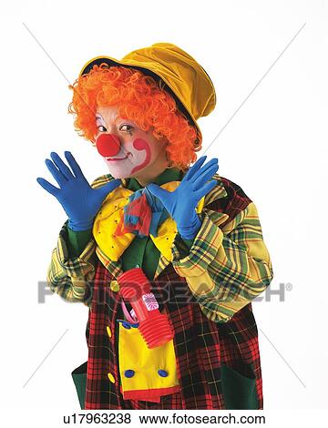 Portrait of Clown Posing, Front View View Large Photo Image Stock Photo - Portrait of Clown Posing, Front View . Fotosearch