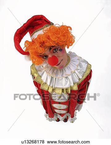 Portrait of Clown Posing, High Angle View View Large Photo Image Stock Photo - Portrait of Clown Posing, High Angle View . Fotosearch