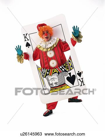 Portrait of Clown Tricking On Card, Front View View Large Photo Image Stock Image - Portrait of Clown Tricking On Card, Front View . Fotosearch