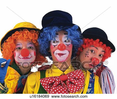 Portrait of Clowns Posing, Making A Face, Front View, Close Up View Large Photo Image Stock Photo - Portrait of Clowns Posing, Making A Face, Front View, Close Up . Fotosearch