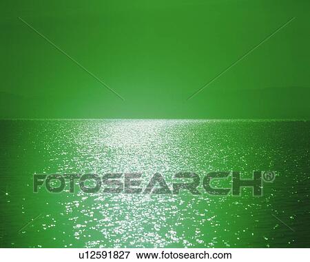 Shining Ocean, High Angle View, Toned Image View Large Photo Image Stock Photo - Shining Ocean, High Angle View, Toned Image. Fotosearch