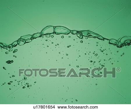 Picture - Bubble in Water, Close Up, Side View, Toned Image. Fotosearch