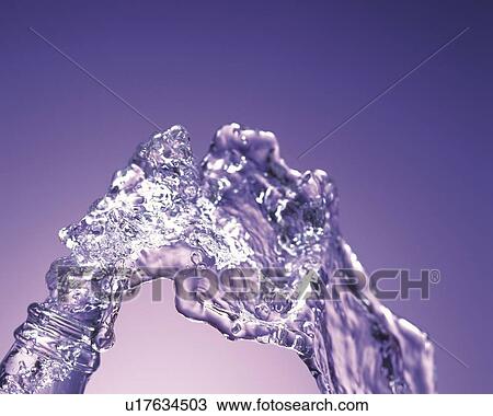 Gushing Water out of Bottle, Close Up, View Large Photo Image Stock Image - Gushing Water out of Bottle, Close Up, . Fotosearch