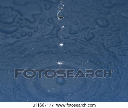 Stock Photo - Ripple and Drop, High Angle View, Close Up, Differential Focus, In Focus, Out Focus,. Fotosearch