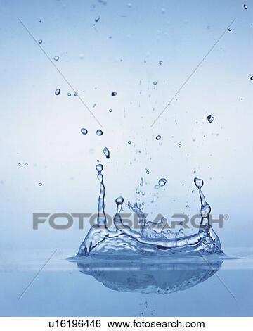 Stock Photograph - Splashed Surface, Side View, Close Up, High Key,. Fotosearch