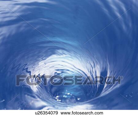 Stock Photo - Swirl of Water, Close Up, High Angle View, Differential Focus, In Focus, Out Focus, . Fotosearch