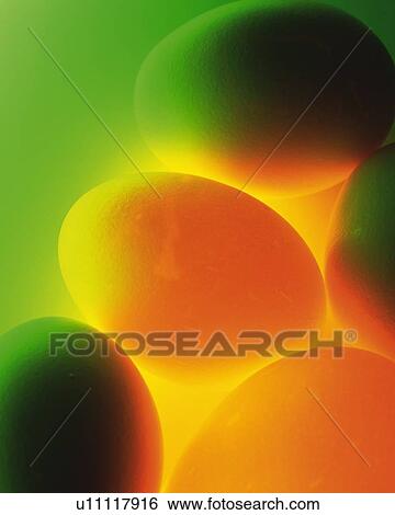 Stock Photograph - Illuminated Eggs, Close Up. Fotosearch