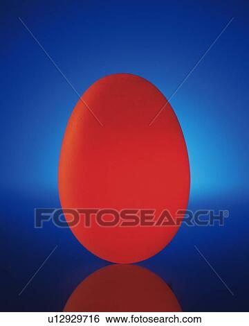 Stock Photograph - Red Egg, Front View, Close Up. Fotosearch