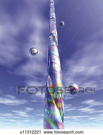 Column and Spheres, CG, 3D, Low Angle View View Large Illustration Clip Art - Column and Spheres, CG, 3D, Low Angle View. Fotosearch