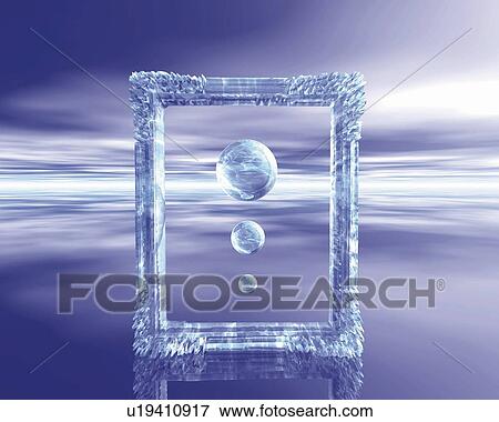 Frame and Spheres, CG, 3D View Large Illustration Stock Illustration - Frame and Spheres, CG, 3D. Fotosearch