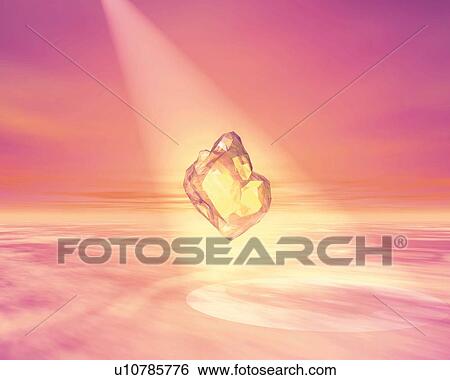 Glowing Stone, CG, 3D View Large Illustration Stock Illustration - Glowing Stone, CG, 3D. Fotosearch