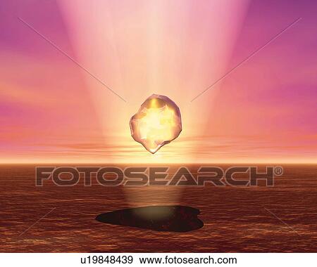Glowing Stone, CG, 3D View Large Illustration Stock Illustration - Glowing Stone, CG, 3D. Fotosearch