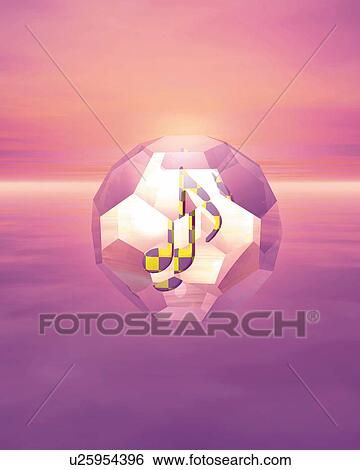 Musical note in the sphere, CG, 3D View Large Illustration Stock Illustration - Musical note in the sphere, CG, 3D. Fotosearch