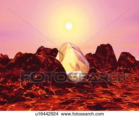 Stock Illustration - Precious Stone and Rocks, CG, 3D. Fotosearch