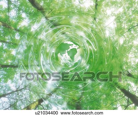 Ripple and Forest, CG, 3D, Composite, Photography View Large Illustration Clipart - Ripple and Forest, CG, 3D, Composite, Photography. Fotosearch