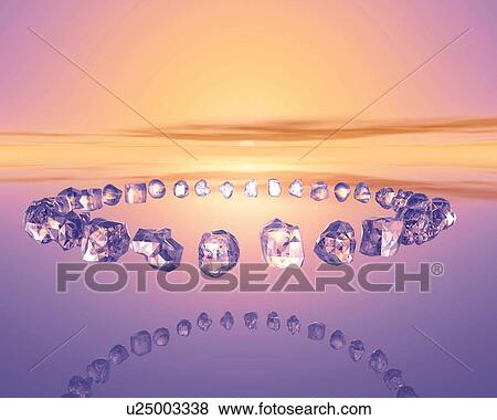Shining stones forming a ring, CG, 3D View Large Illustration Stock Illustration - Shining stones forming a ring, CG, 3D. Fotosearch