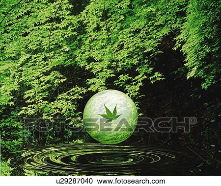 Sphere and Forest, CG, 3D, Composite, Photography View Large Illustration Clipart - Sphere and Forest, CG, 3D, Composite, Photography. Fotosearch