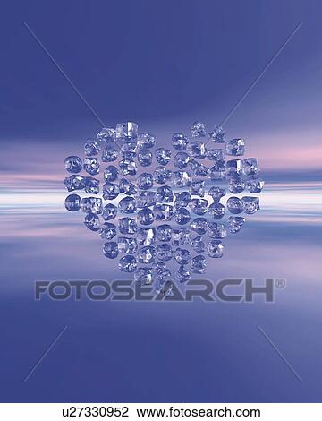 Stones forming Heart, CG, 3D View Large Illustration Drawing - Stones forming Heart, CG, 3D. Fotosearch