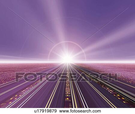 Sunshine and roads, CG, 3D, Lens Flare View Large Illustration Stock Illustration - Sunshine and roads, CG, 3D, Lens Flare. Fotosearch