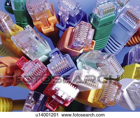 Stock Image - Bunch of Colorful Cables, Close Up, High Angle View. Fotosearch