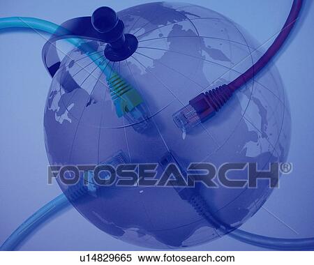 Cables and Globe, High Angle View, Toned Image, View Large Photo Image Stock Photography - Cables and Globe, High Angle View, Toned Image, . Fotosearch