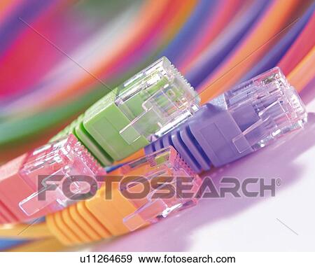 Colorful Cables, Close Up, Differential Focus, In Focus, Out Focus,  View Large Photo Image Stock Photo - Colorful Cables, Close Up, Differential Focus, In Focus, Out Focus, . Fotosearch