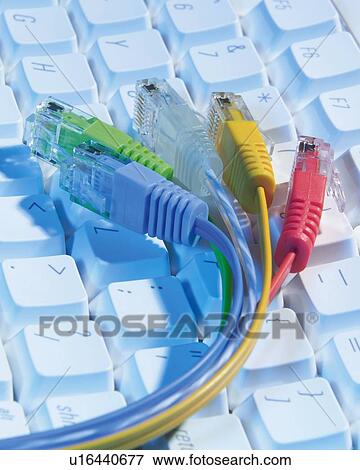 Colorful Cables on Keyboard, High Angle View, Close Up View Large Photo Image Stock Photo - Colorful Cables on Keyboard, High Angle View, Close Up. Fotosearch