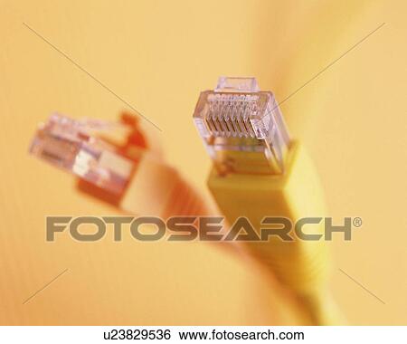 Stock Photograph - Two Cables, Close Up, Differential Focus, In Focus, Out Focus,. Fotosearch
