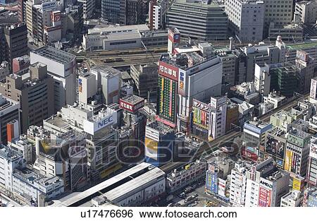 Akihabara Station Area, Aerial View, Pan Focus View Large Photo Image Stock Photograph - Akihabara Station Area, Aerial View, Pan Focus. Fotosearch