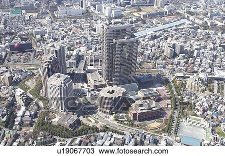 Stock Image - Ebisu Garden Place Area, Aerial View, Pan Focus . Fotosearch