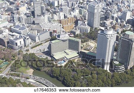 Stock Image - Kioicho Area, Aerial View, Pan Focus. Fotosearch