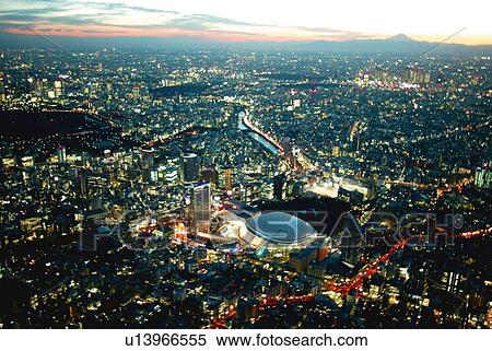 Mt. Fuji from the Sky above Hongo Area, Aerial View, Long Exposure View Large Photo Image Stock Photography - Mt. Fuji from the Sky above Hongo Area, Aerial View, Long Exposure. Fotosearch