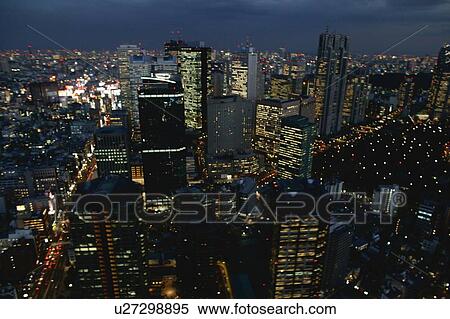 Night View of Nishishinjuku, Aerial View, Long Exposure View Large Photo Image Stock Photography - Night View of Nishishinjuku, Aerial View, Long Exposure. Fotosearch