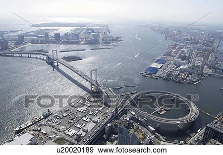Rainbow Bridge, Aerial View, Pan Focus View Large Photo Image Stock Photo - Rainbow Bridge, Aerial View, Pan Focus. Fotosearch