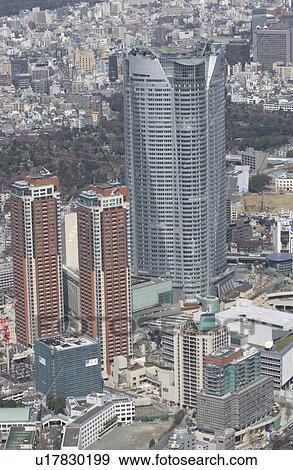 Stock Photo - Roppongi Hills Building, Aerial View, Pan Focus. Fotosearch