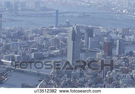 Tsukuda Bridge, Aerial View, Pan Focus View Large Photo Image Stock Image - Tsukuda Bridge, Aerial View, Pan Focus. Fotosearch