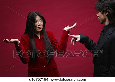 Man in Black and Woman in Red, Front View, Side View View Large Photo Image Picture - Man in Black and Woman in Red, Front View, Side View. Fotosearch