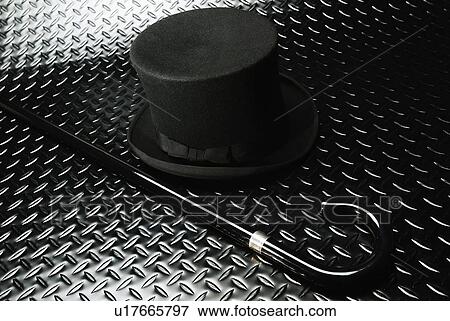 Silk Hat and Stick, High Angle View View Large Photo Image Stock Photo - Silk Hat and Stick, High Angle View. Fotosearch