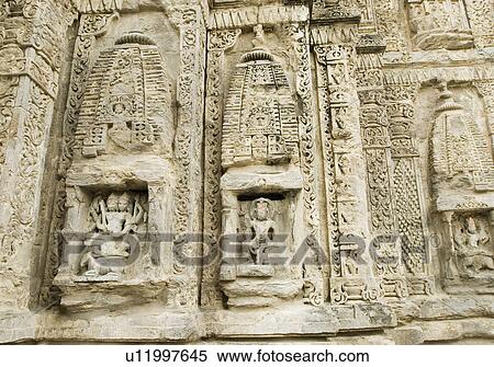 Stock Photography - Carvings on a wall, Lakshmi Narayan Temple Complex, Chamba, Himachal Pradesh, India. Fotosearch