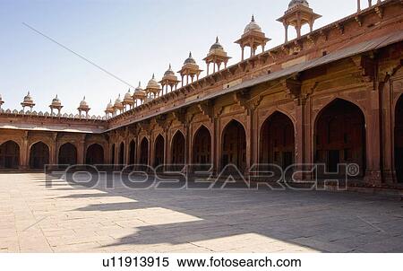 Stock Photography - Courtyard of a mosque, Jami Masjid, Fatehpur Sikri, Uttar Pradesh, India. Fotosearch