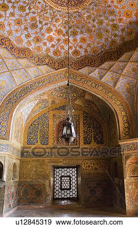 Elaborate paintings on the ceiling of a mausoleum, Sikandra, Agra, Uttar Pradesh, India View Large Photo Image Stock Photo - Elaborate paintings on the ceiling of a mausoleum, Sikandra, Agra, Uttar Pradesh, India. Fotosearch