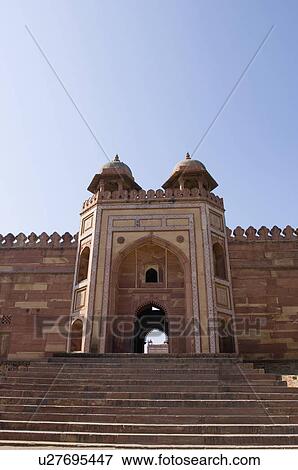 Stock Photo - Entrance gate to a monument, Buland Darwaza, Fatehpur Sikri, Uttar Pradesh, India. Fotosearch